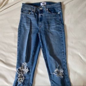 PAIGE Ripped Cropped Jeans
